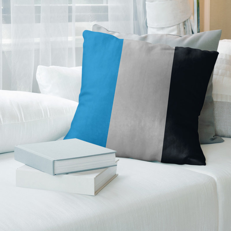 Housse de coussin , Mi-argent, 18 po x 18 po, Polyester sergé