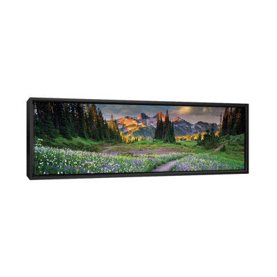 Tatoosh Floral Trail Panoramic - Wall Art Print - Framed Canvas