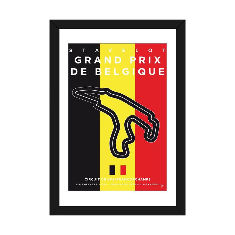 Impression sur toile «Minimal Movie», «Francorchamps Race Track», Papier d'art encadré noir, H 24 po x l 16 po x P 1 po