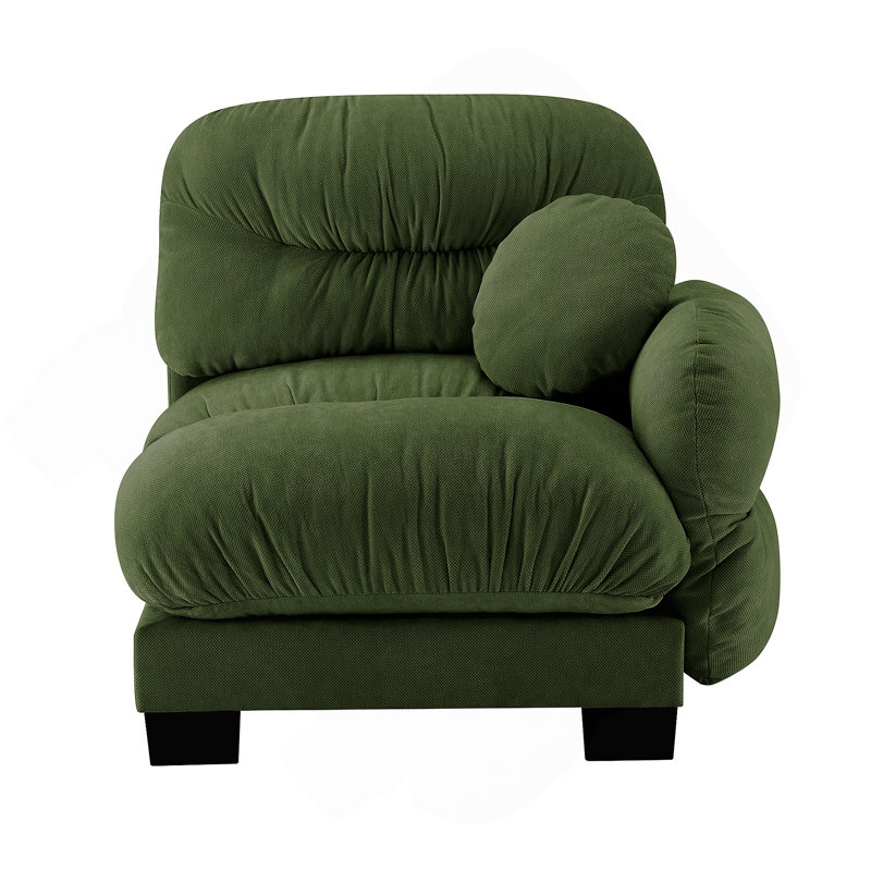 Canapé en chenille LSF, Face à la droite, Vert