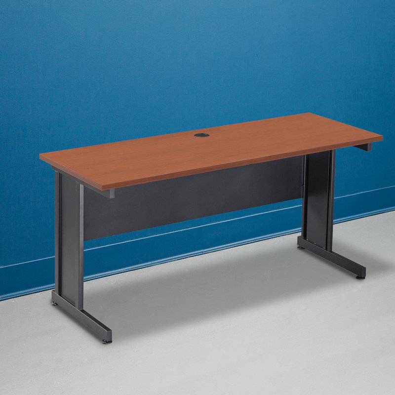 Bureau gris, Cerisier/Noir, H 30 po x l 60 po x P 24 po