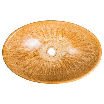 World Menagerie Meagan 540mm L x 370mm W Beige Resin Oval Sink