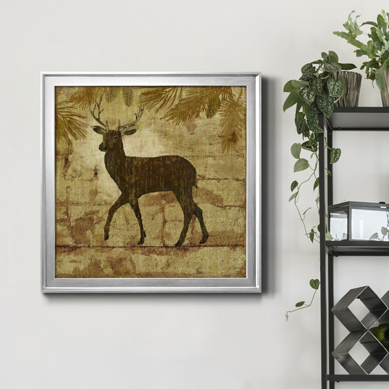 «Country Deer», reproduction de photo encadrée, H 22,5 po x l 22,5 po x P 1,5 po, Encadrement argenté