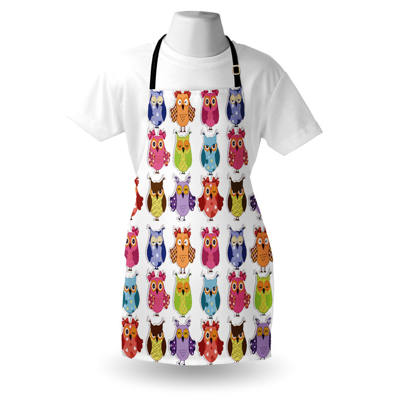 Multicolore, tablier East Urban Home, unisexe, hiboux, taille adulte