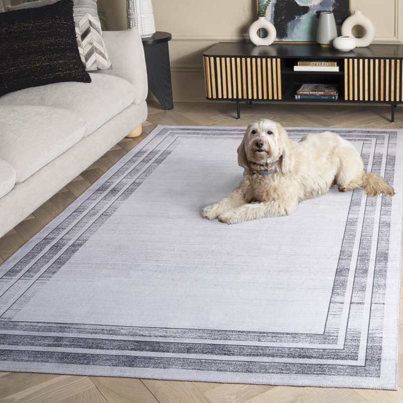 Tapis gris clair / gris Joal 824, Rectangle de 5 pi x 8 pi