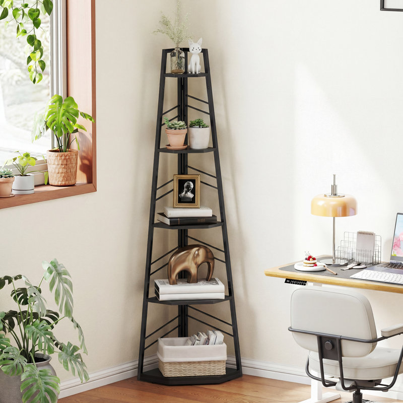 36.5cm W Metal Shelving Unit, Black