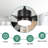 46 Inch Indoor Chandelier Fan, Modern Black Ceiling Fan with Lights and Remote Control, 6 Speeds Reversible Ceiling Fan for Bedroom