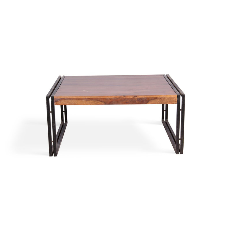 Nicholas Solid Wood Top Coffee Table, 18" H x 35" L x 35" W