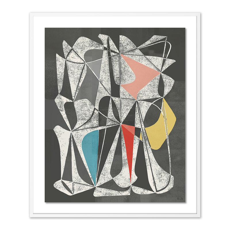Vedene Print by Bangbouh Studio, 24" H x 20" W x 1.5" D, White, Light Gray/Red/White/Gold/Blue