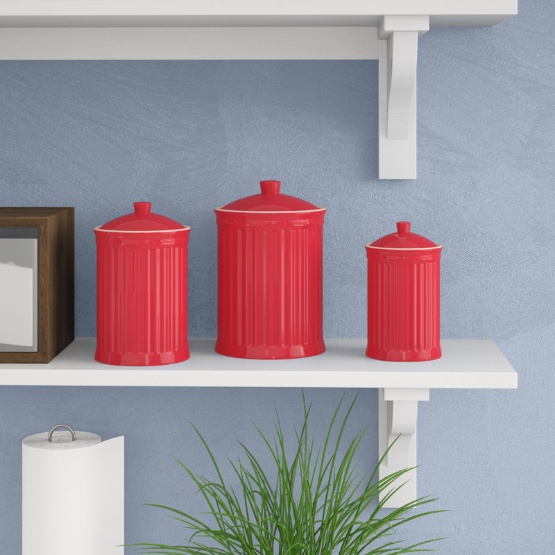 Ensemble de 3 pots Simsbury, rouge