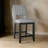 Manny Counter Height Chair Set Of 2, Bluish Gray Fabric Seat And Back