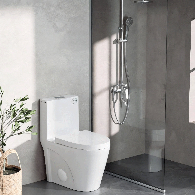 1.1/1.6 GPF Dual-Flush Elongated One-Piece Toilet with 16.14 in | Siphon Jet, White