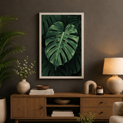 Monstera Leaf Study Botanical - Wrapped Canvas