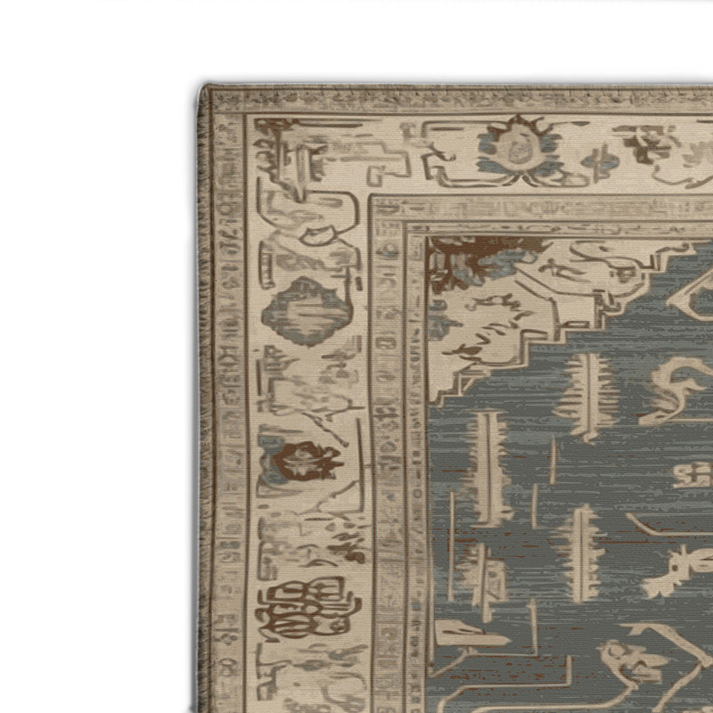 Beige Indoor and Outdoor Area Rug, Rectangle 2' x 3'