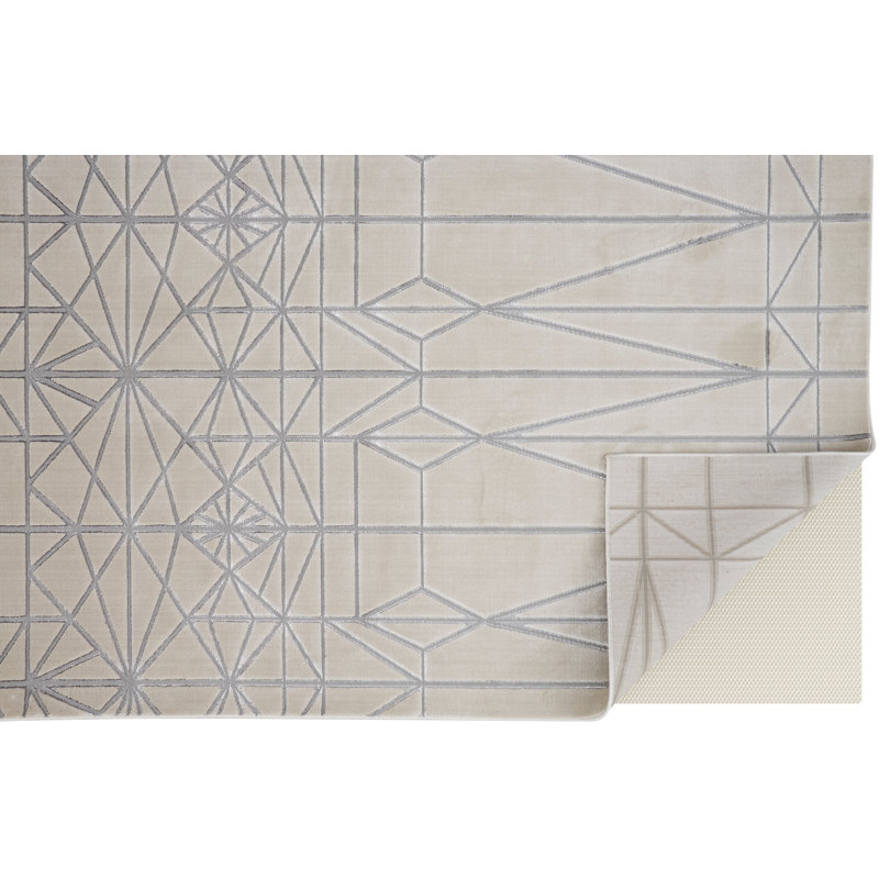 Tapis ivoire tissé à la main Cathelijne, Rectangle 9 pi 2 po x 12 pi