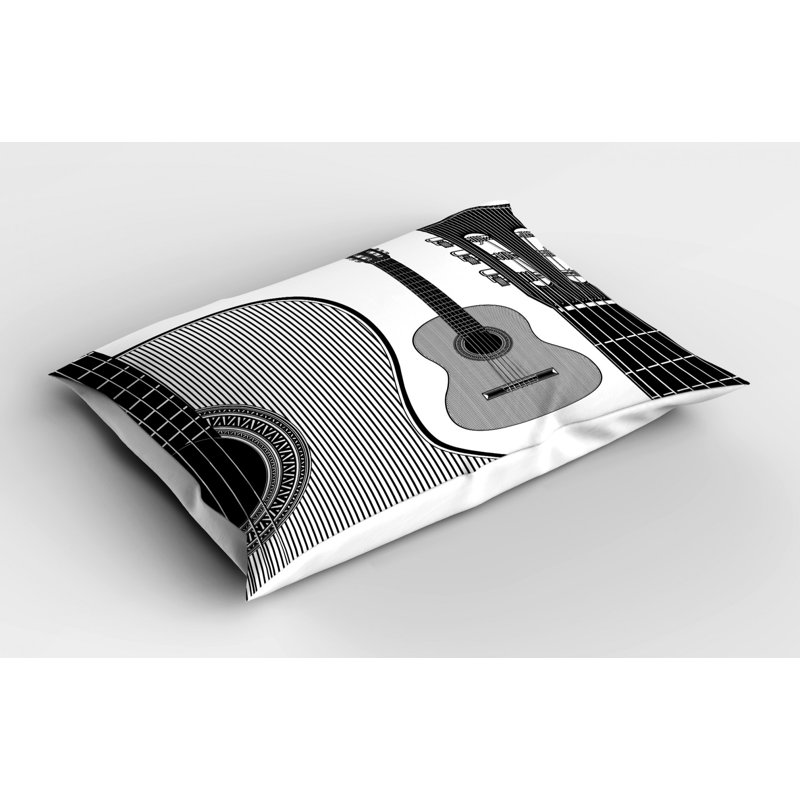 Black/White Polyester Microfiber Piece Sham, Twin