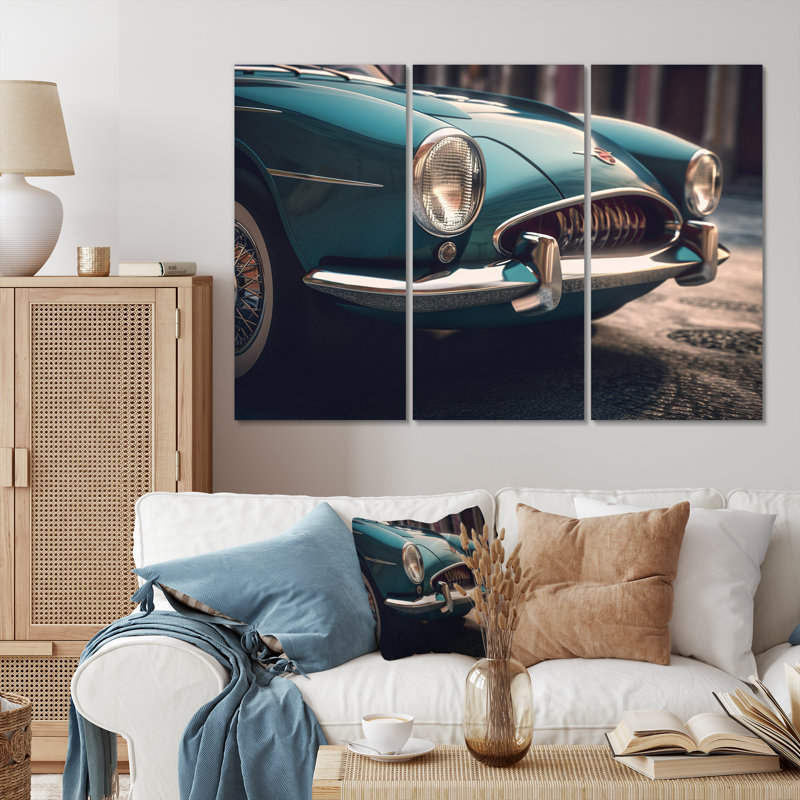Ensemble de salon Vintage Oldtimer Classic Car Elegance IV - Classic Cars Wall Art, H 40 po x l 60 po x P 1 po