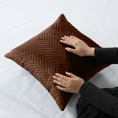 Square Throw Luxury Embossed Pattern Velvet Cushions Protector Set Of 2