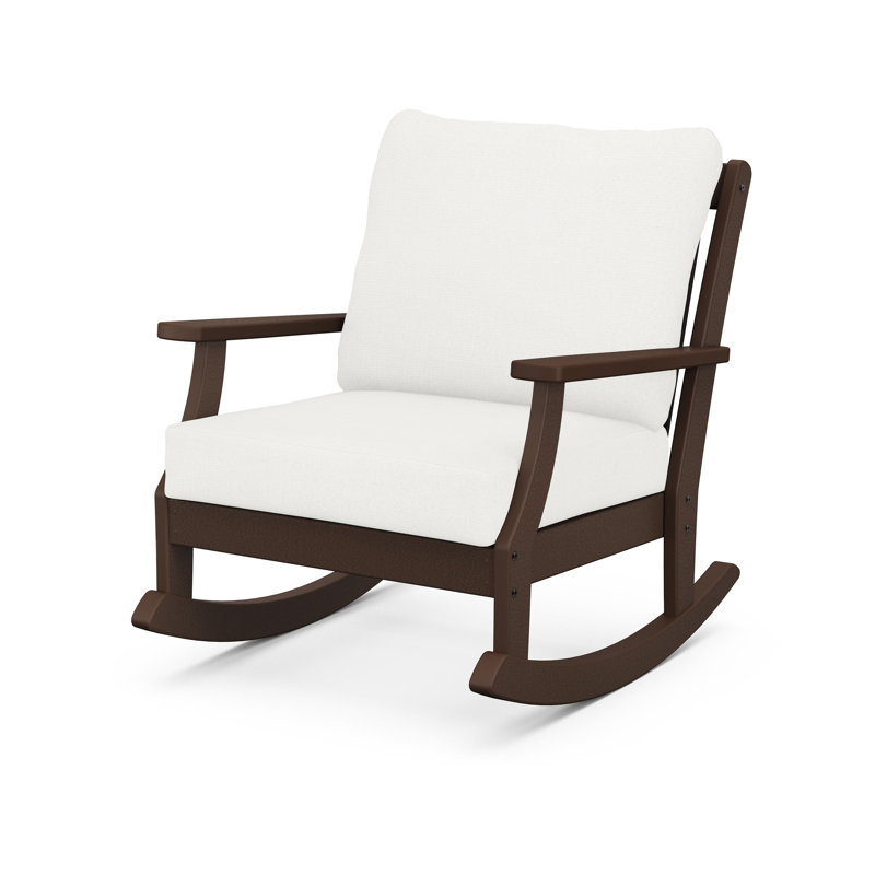 Braxton Deep Seating Rocking Chair, Ash Charcoal, Teak