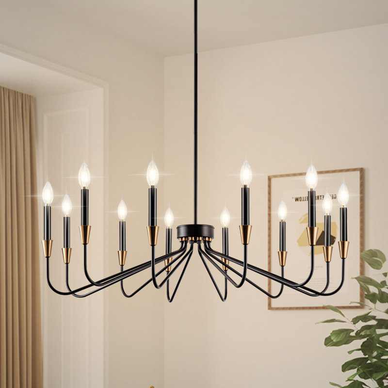 Lustre de style campagnard classique / traditionnel Gerbrig, H 11,02 po x l 38,6 po x P 38,6 po