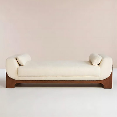 White Upholstered Bench by Corrigan Studio