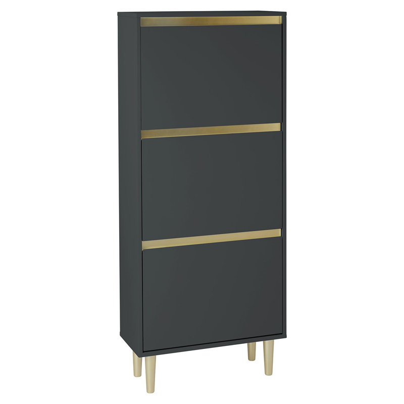 Bellandra Iliana Flip Down Shoe Storage, Gold/Black