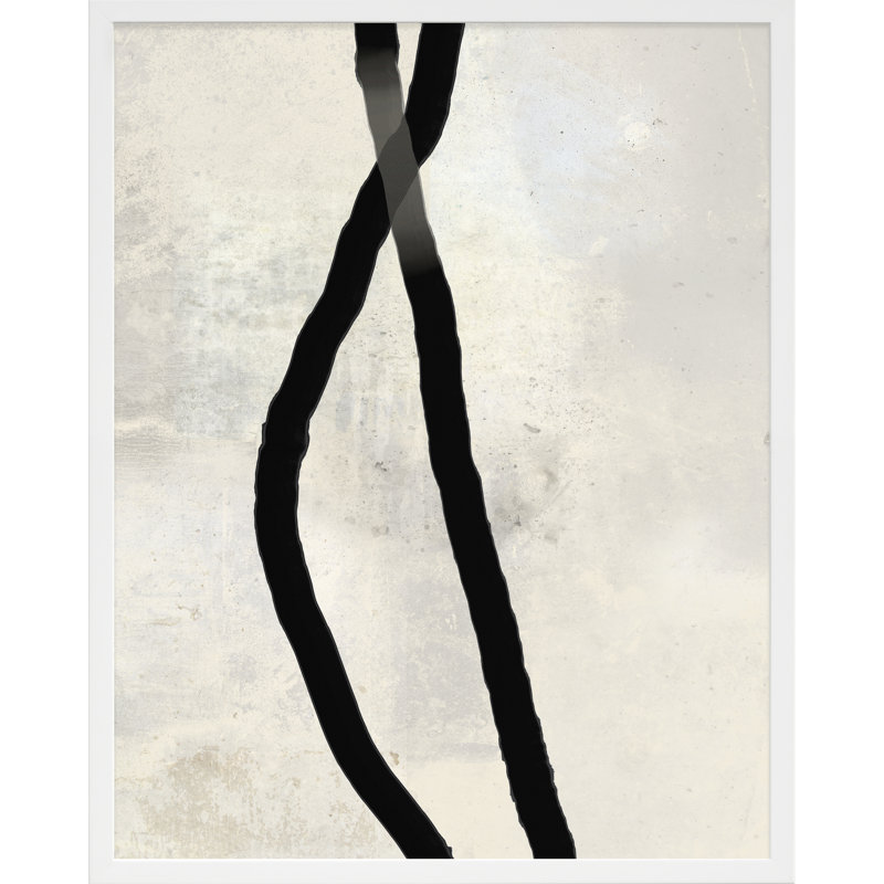 Black Rope 4 Painting by Jacques Pilon, White Wood, 25" H x 20" W x 1.25" D