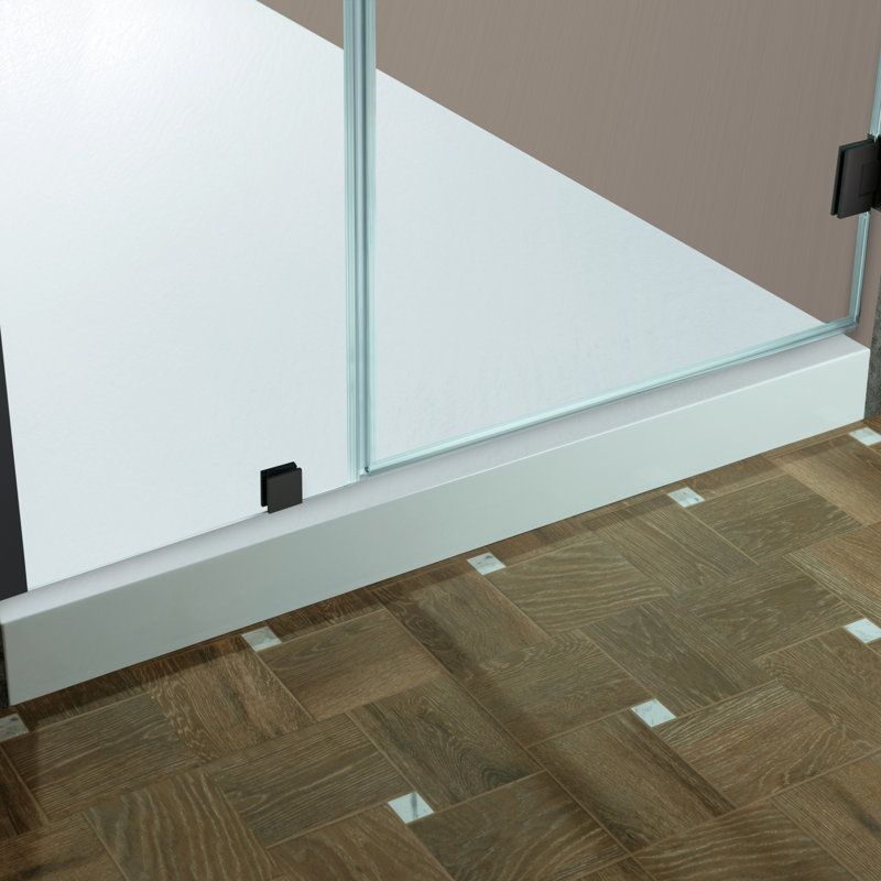 48-49" W x 76" H Pivot Frameless Single Swing Hinge Shower Door, 3/8 in. (10mm) Thickness Shattered-Proof Tempered Clear Glass