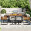 Ensemble repas de patio en bois d'acacia 9 pièces GO-498138287-498138289