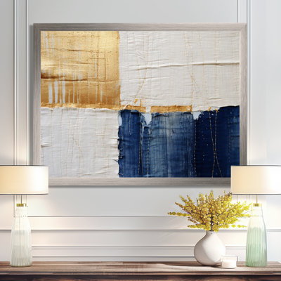 A Touch of Gold and Kings Blue - peinture abstraite, art mural