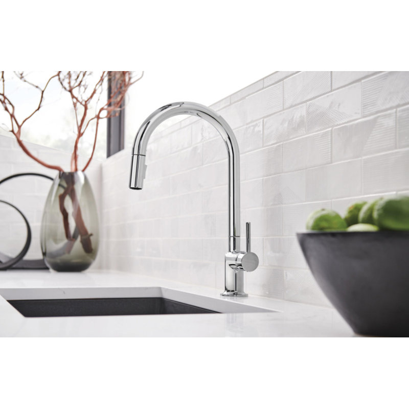 Odin® Pull-Down Faucet with Arc Spout, Polished Chrome, Lever