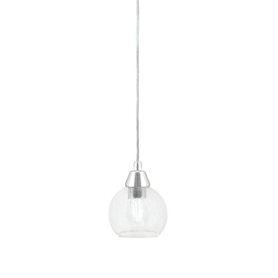 Cord Mini Pendant, Chrome Finish, 5.75"" Clear Bubble Glass -  Toltec Lighting, 22-CH-4100