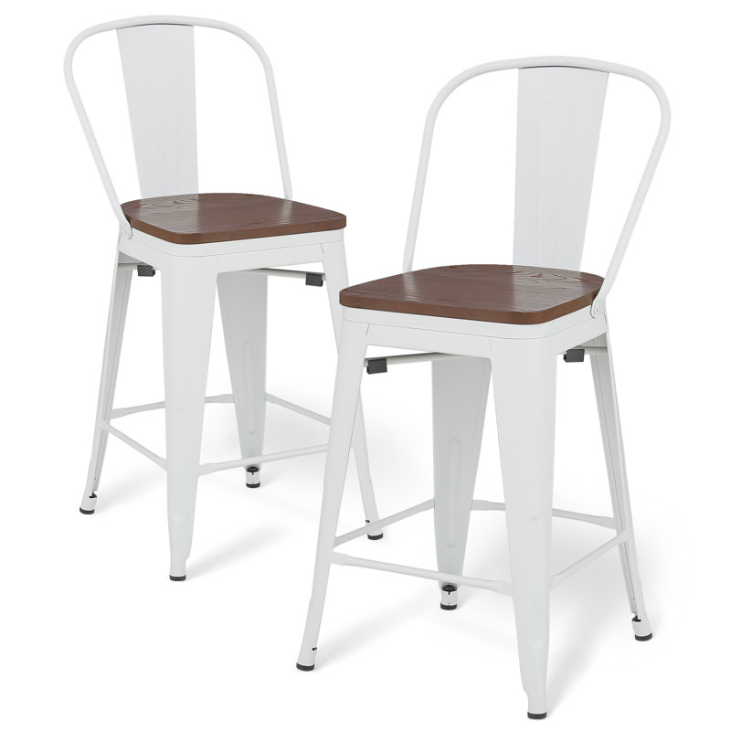 Chaise de salle à manger en métal avec tabourets empilables Johntell, Tabouret de comptoir (siège d'une hauteur de 24,5
