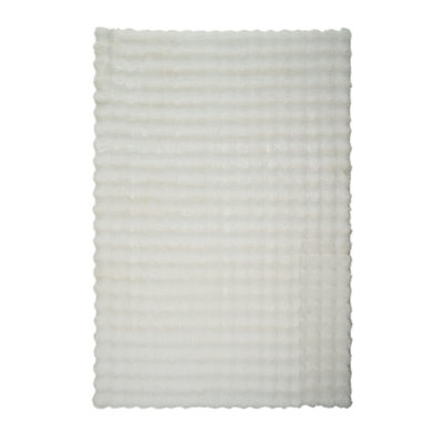 Sunny Collection Hand Woven Modern Grid White Area Rug,