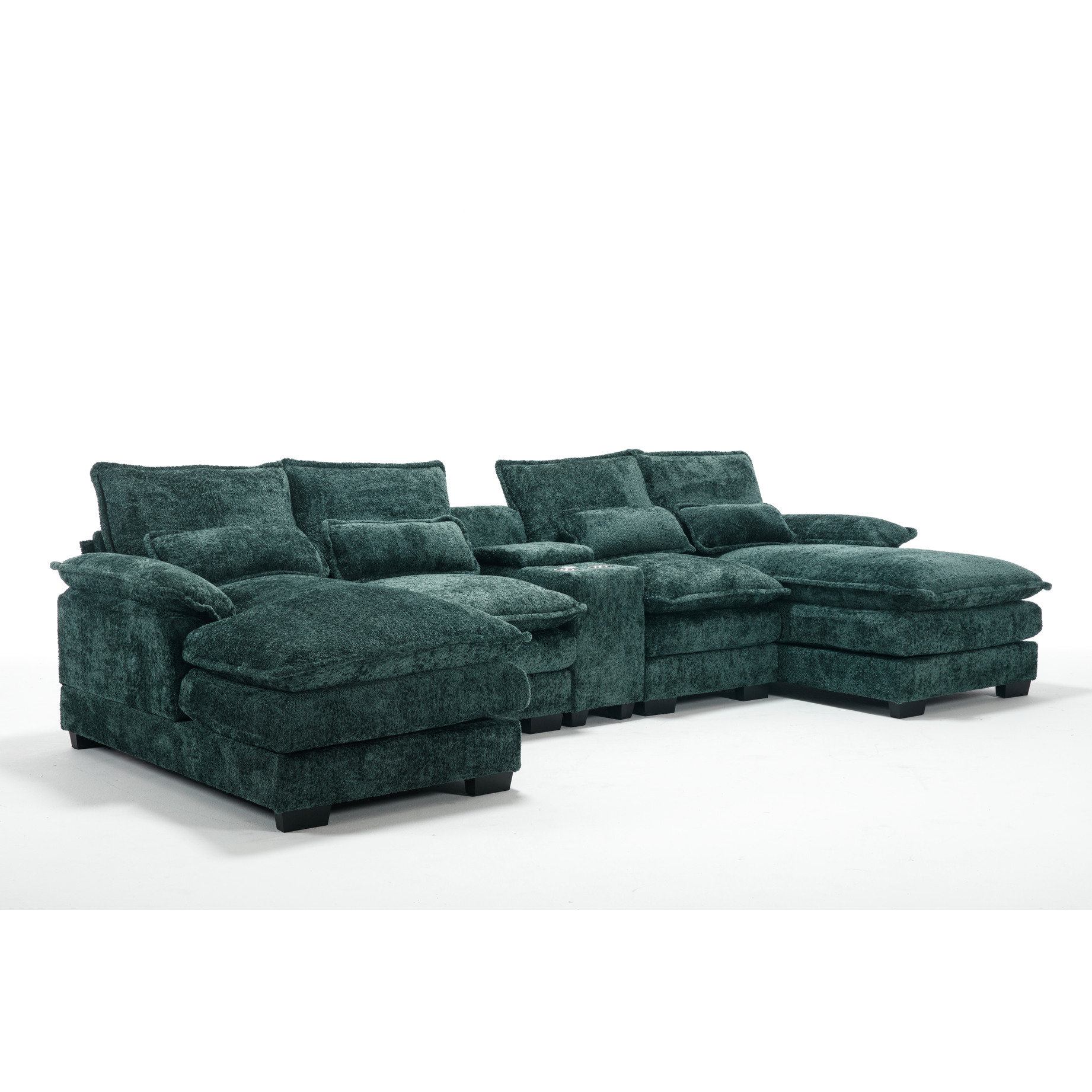 Hokku Designs 6 - Seat U Shaped Sectional With Ports And Console ...