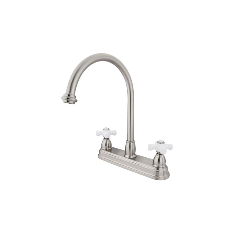 Touchless Double Handle Kitchen Faucet, Satin Nickel
