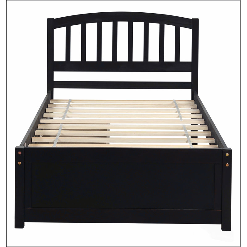 Lit plateforme double avec rangement, deux tiroirs et une tête de lit élégante, idéal pour les chambres peu encombrantes et bien organisées.