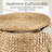  17" Round Storage Ottoman With Lid - Handwoven Water Hyacinth Modern Footstool, Natural-140470300