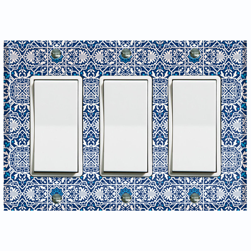 Patterned 3 - Gang Toggle Light Switch Standard Wall Plate