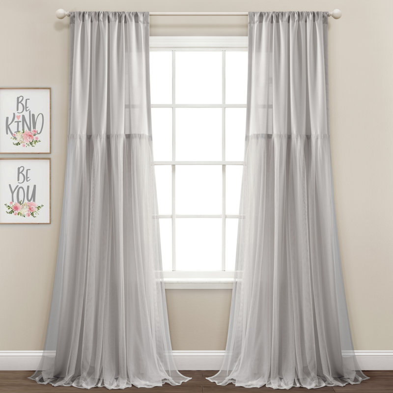 Polyester Semi Sheer Curtain Pair (Set of 2)
