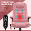 Chaises de bureau en similicuir rose et mousse avec télécommande, siège réglable et inclinable, 25,5 po x 28 po x 47,2 po