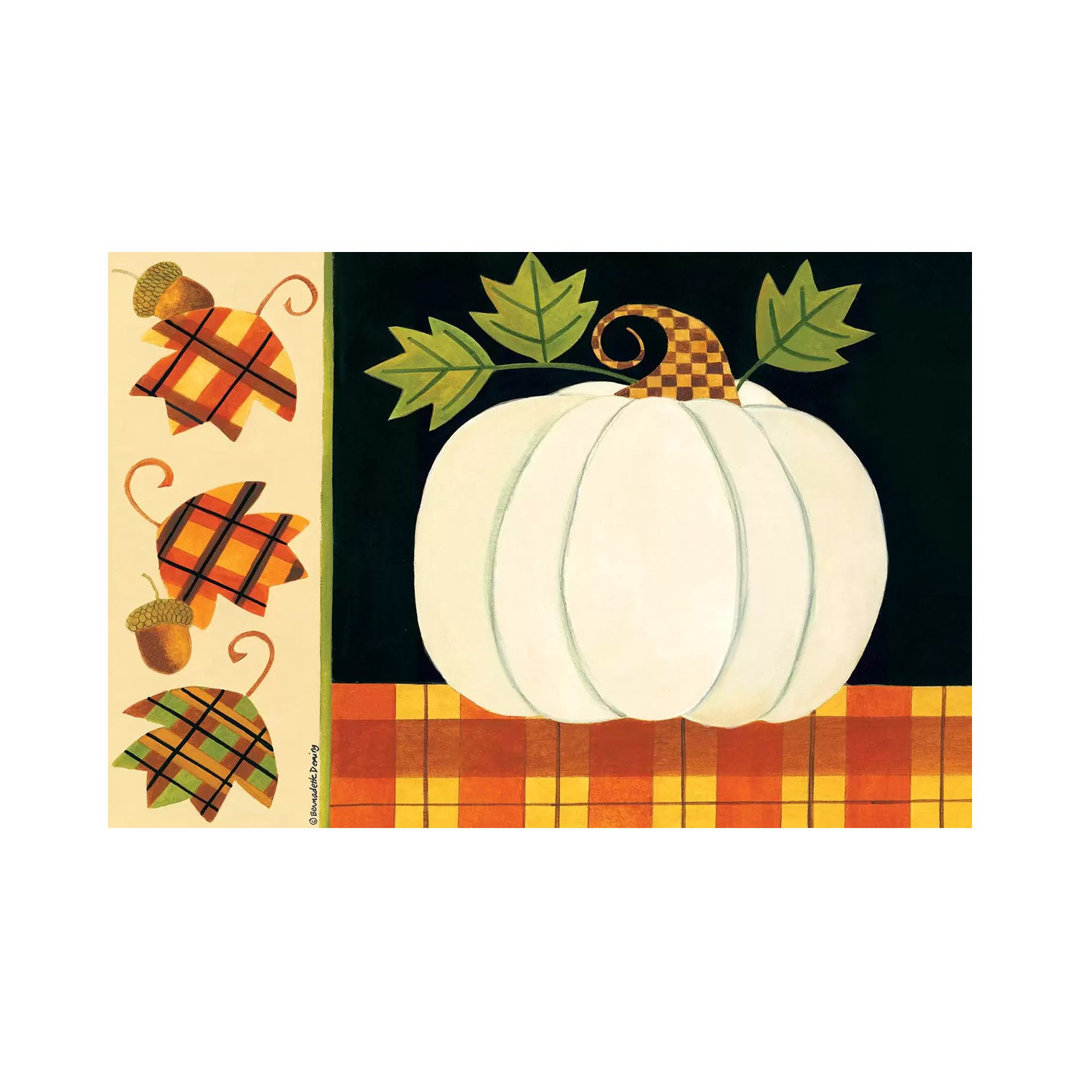 White Pumpkin, Leaves And Acorns by Bernadette Deming - Wrapped Canvas Gallery-Wrapped Canvas GiclÃ©e