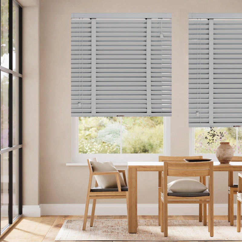 Fauxwood Tape Blind, 213 cm L x 165 cm W, Grey