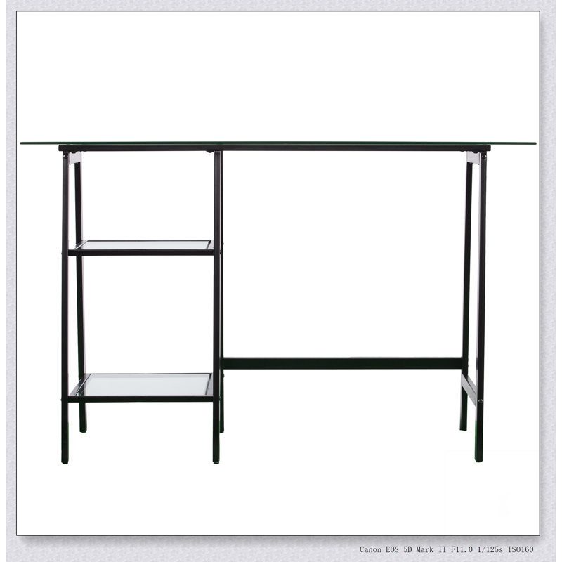 Bureau noir en métal / verre Avery