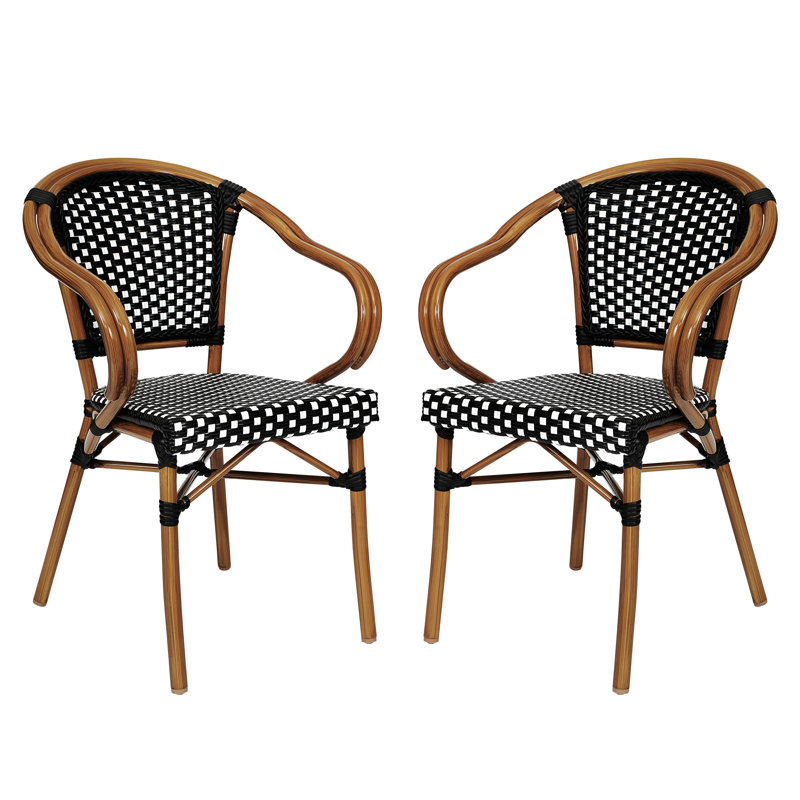 Chaises Paris Chiles All-Weather Commercial, Noir / blanc