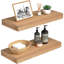 Floating Wall Shelves Set Of 2, 24" Wood Shelves For Storage & Decor, Oak