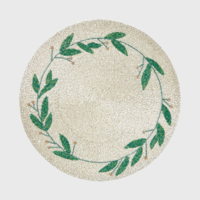 100% Cotton Round Beaded Placemat