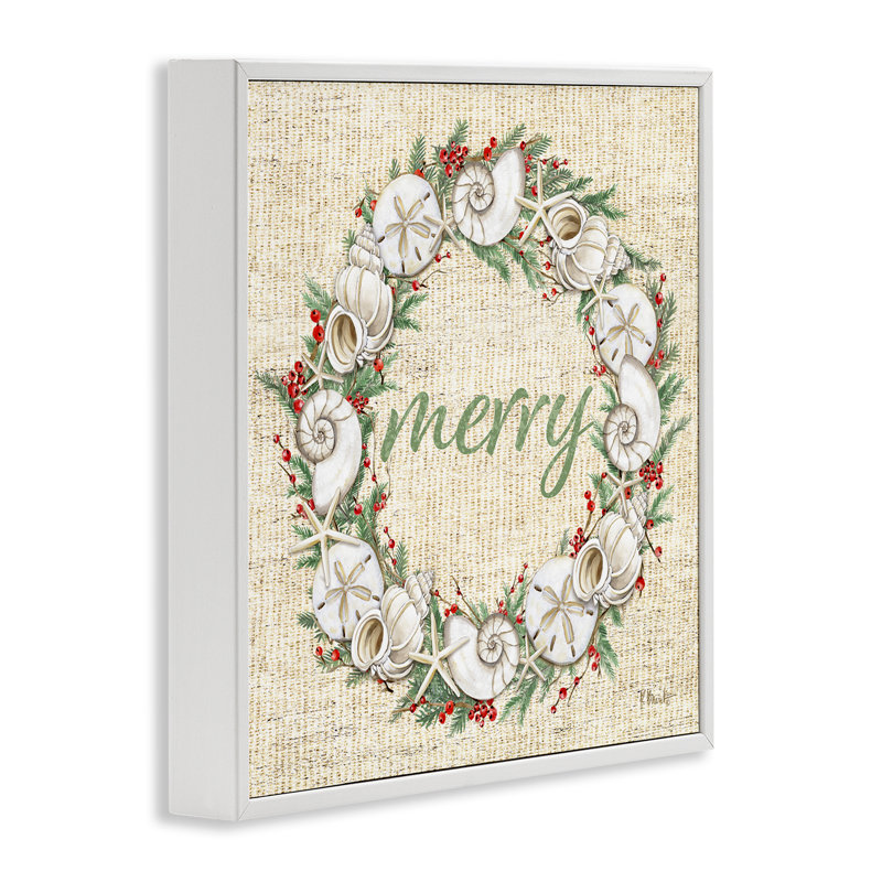  «Shells & Holly Merry», art de la giclée encadrée par Paul Brent, H 24 po x l 24 po