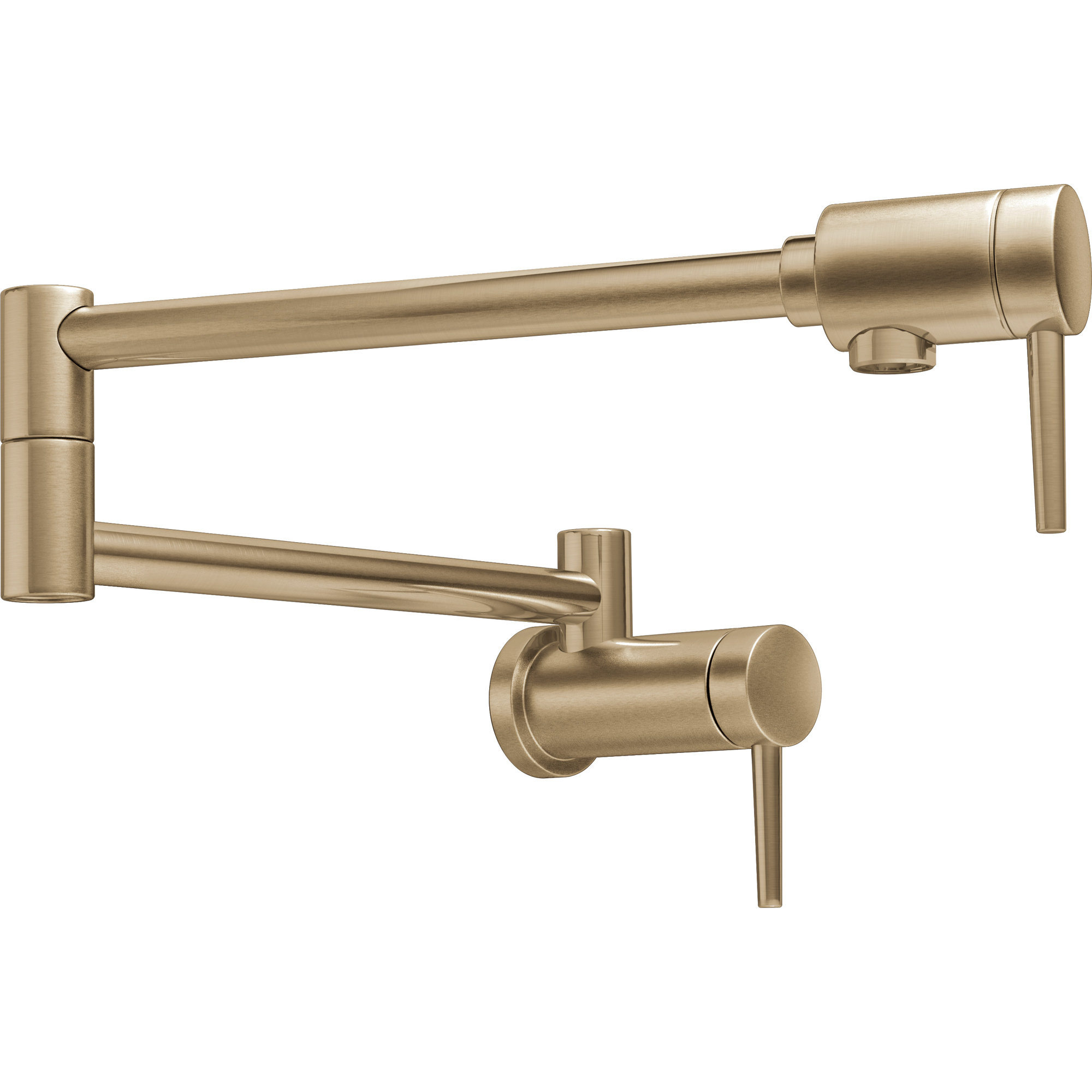 Contemporary Pot Filler Faucet, Wall Mount Pot Filler Kitchen Faucet, Champagne Bronze