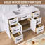 Ensemble de meuble-lavabo autoportant avec meuble-lavabo autoportant en bois massif Adelynna-337673994